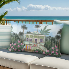 Sea Foam Grönt Beach House | Lumbarkudde