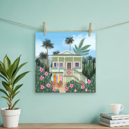 Sea Foam Grönt Beach House Poster
