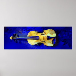 Sea Foam Grönt Violin Sapphire Blue Maple Löv Poster