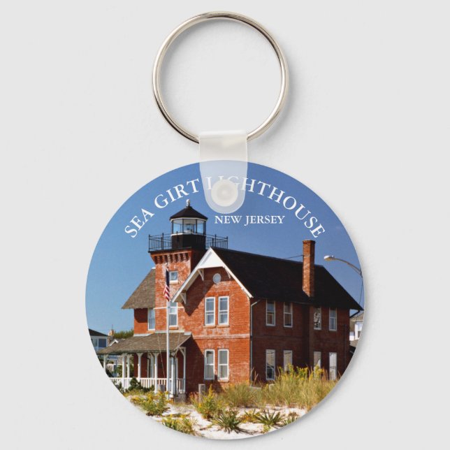 Sea Girt Lighthouse, New jersey Round Keychain Nyckelring (Framsida)
