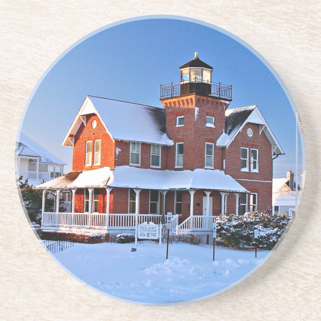 Sea Girt Lighthouse, New jersey Sandstone Underläg Underlägg (Framsidan)