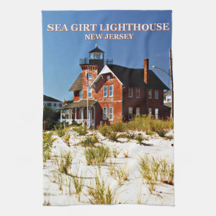 Sea Girt Lighthouse, New jersey Tea Towel Kökshandduk