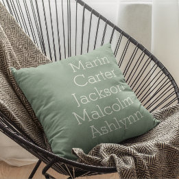 Sea Glass Fem Kids Namn Personlig Family Kudde