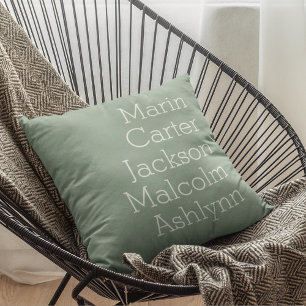 Sea Glass Fem Kids Namn Personlig Family Kudde