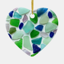 Sea Glass Heart Mors dag Ornament