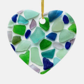 Sea Glass Heart Mors dag Ornament