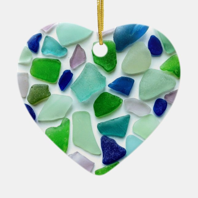 Sea Glass Heart Mors dag Ornament (Framsidan)