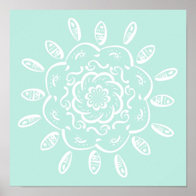 Sea Glass Mandala Poster (Framsidan)