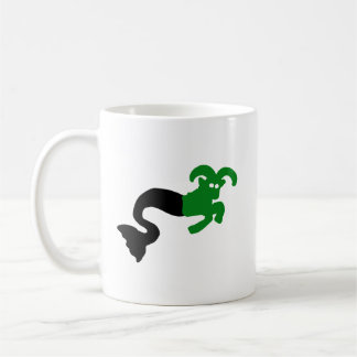 Sea Goat Mug • Capricorn Sharp Silhouette Emblem Kaffemugg