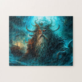 Sea God Rising from Ocean Fantasy Painting Pussel