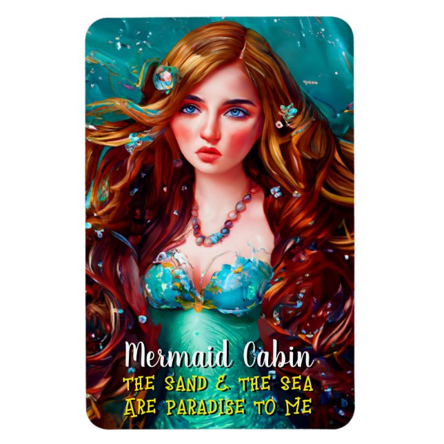 Sea Goddess Nymph Siren Sjöjungfru Cruise Room Doo Magnet (Vertikal)