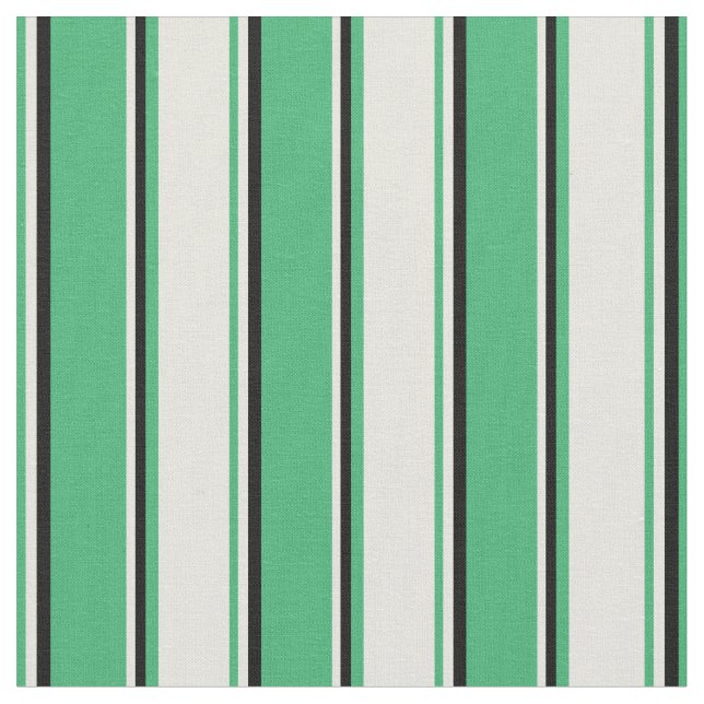 Sea Grönt, Beige och Svarta Mönster Tyg (Närbild)