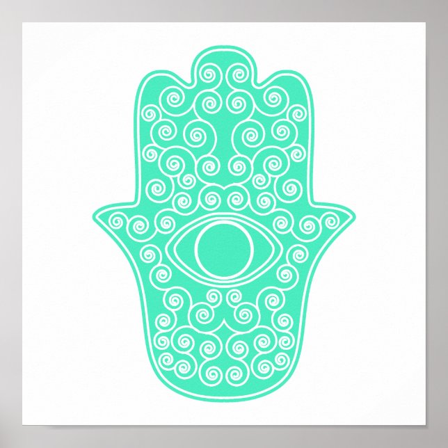 Sea Grönt Hamsa-Hand of Miriam-Hand of Fatima.png Poster (Framsidan)