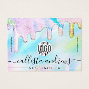 Sea Grönt HoloGraph Glitter Dricks Logotyp Bracele Visitkort