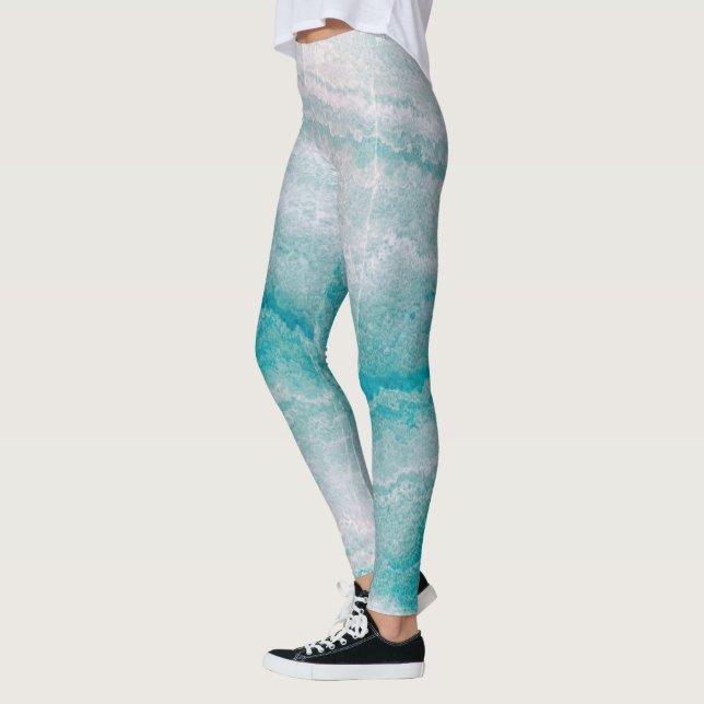 Sea Grönt Marble Struktur Leggings (Vänster)