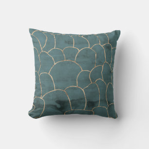 Sea Grönt Modern Marble Gold Foil Gemstone Kudde