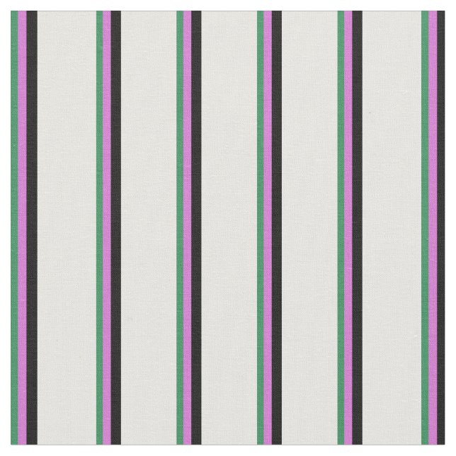 Sea Grönt, Orchid, Black and Mint Cream Färgad Tyg (Närbild)