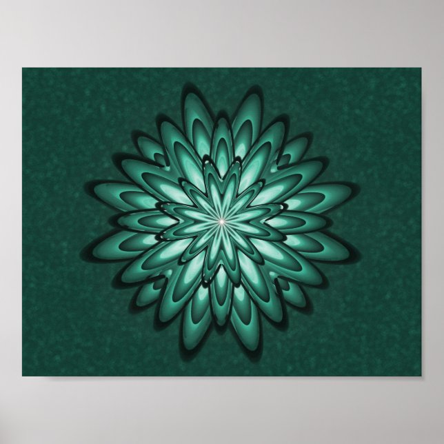 Sea Grönt Star Flower on Bokeh Poster Skriv ut (Framsidan)