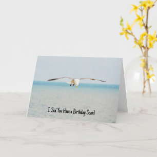 Sea Gull Bird Art Ocean Birthday Pun Card Kort