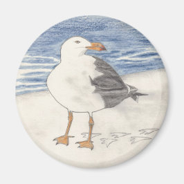 SEA GULL-magnet (runda) Magnet