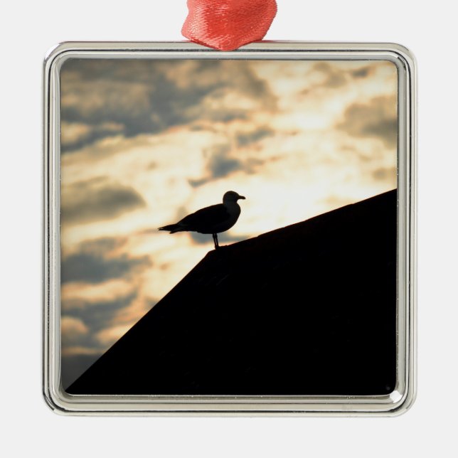 Sea Gull Sunset Julgransprydnad Metall (Framsidan)
