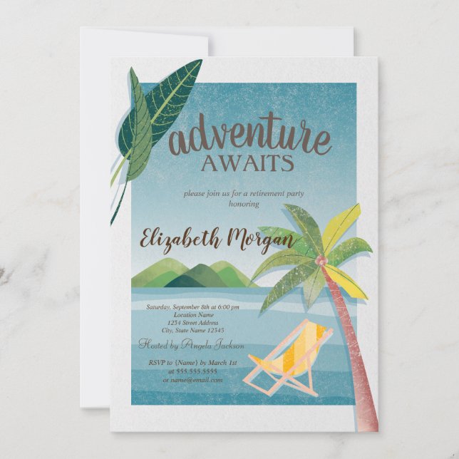 Sea,Handflatan,Berg,Ordförande Pension Party Inbjudningar (Framsida)