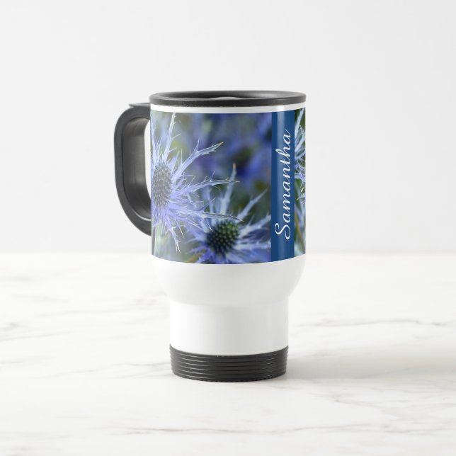 Sea Holly Thistle Personalised Resemugg (Framsida vänster)