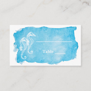 Sea Horon on Watercolor Bröllop Escort Card Placeringskort