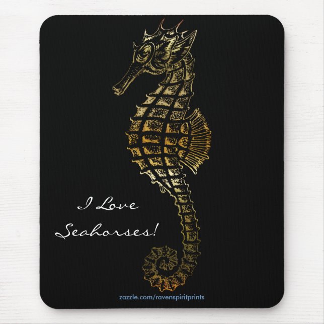 SEA-HORSE 3D Metallic Art Mousepad Musmatta (Framsidan)