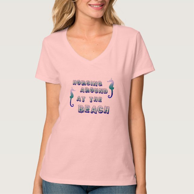 Sea Horse Beach Shirt T Shirt (Framsida)