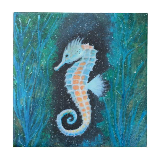Sea Horse ceramic tile Kakelplatta (Framsidan)