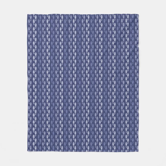 Sea Horse Chains Indigo Fleece Blanket (Framsidan)