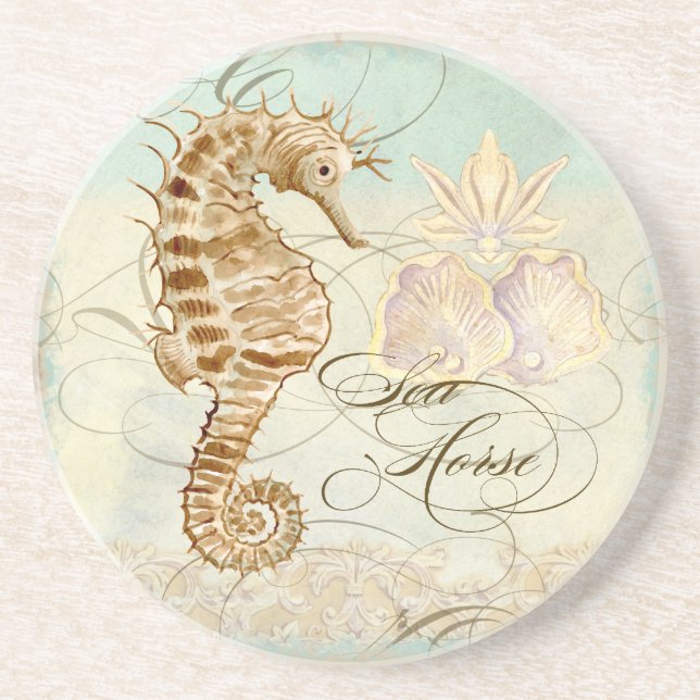 Sea Horse Coastal Beach - Home Decor Underlägg (Framsidan)