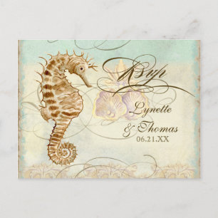 Sea Horse Coastal Beach - OSA Response Postcard Inbjudan Vykort