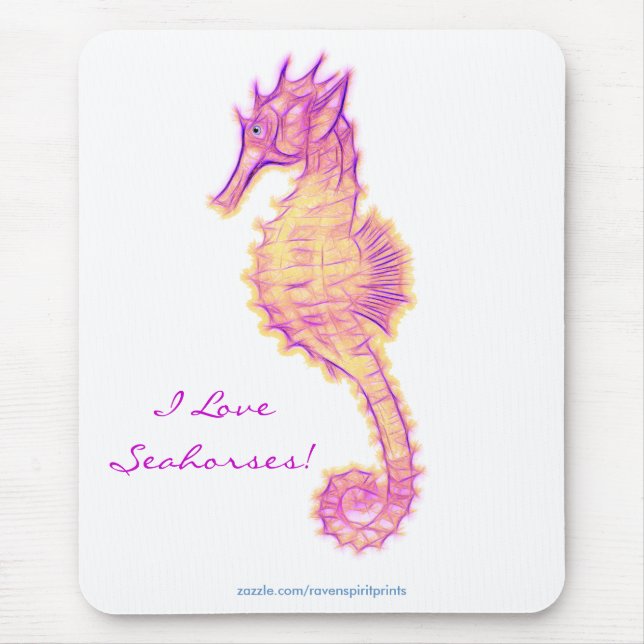SEA-HORSE (Rosa & Golds) Mousepad Musmatta (Framsidan)