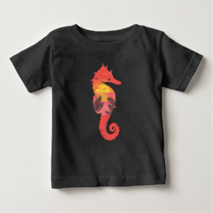 Sea Horse Silhouette Tropical Ocean Sunset T Shirt