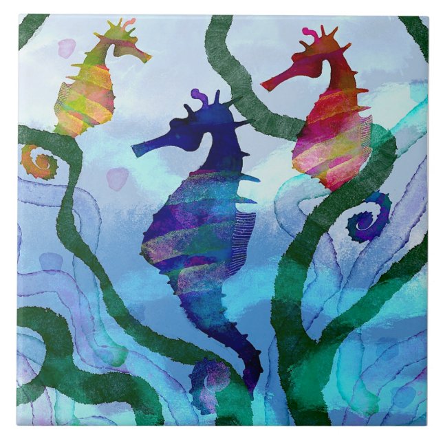 Sea Horse Trivet Kakelplatta (Framsidan)