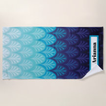 Sea How Blue Namn Beach Towel
