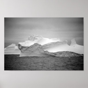 Sea Ice Iceberg Monochrome Antarctica Isig Mountai Poster