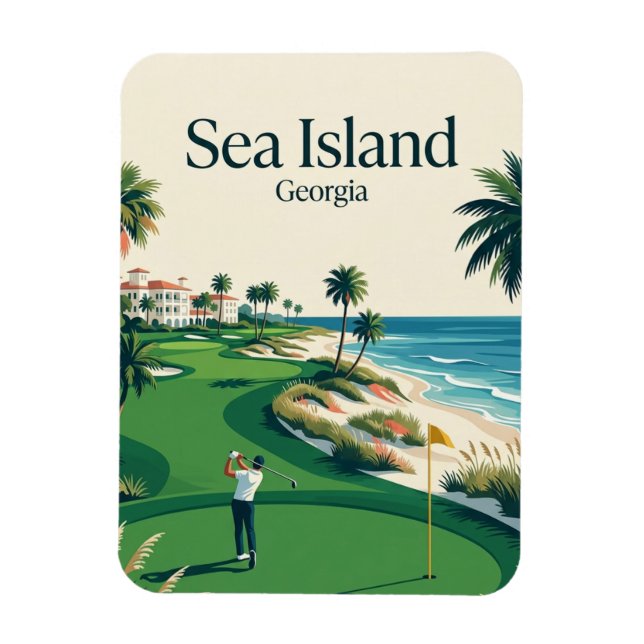 Sea Island USA Magnet (Vertikal)