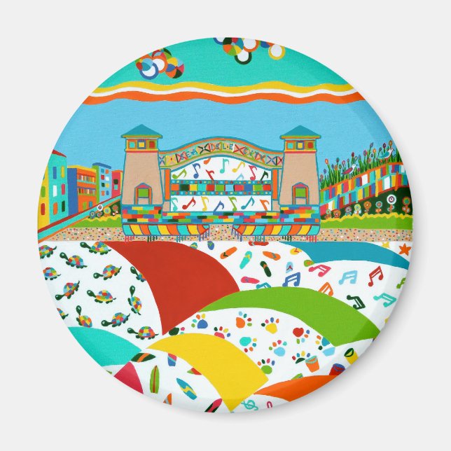 Sea Isle Band Snäcka Round Magnet (Framsidan)