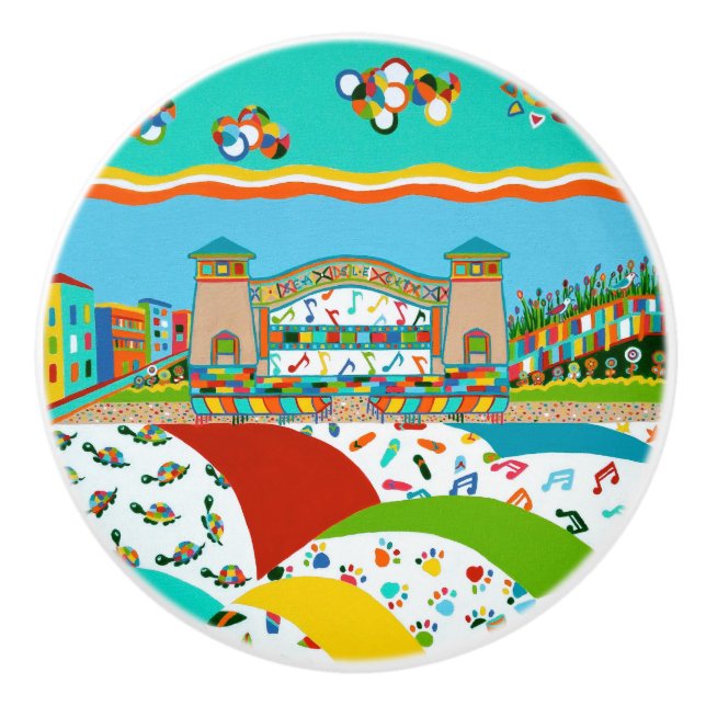 Sea Isle City New jersey Ceramic pull Knob Knopp (Framsidan)