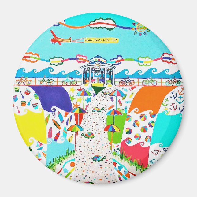 Sea Isle City, NJ Round Magnet (Framsidan)