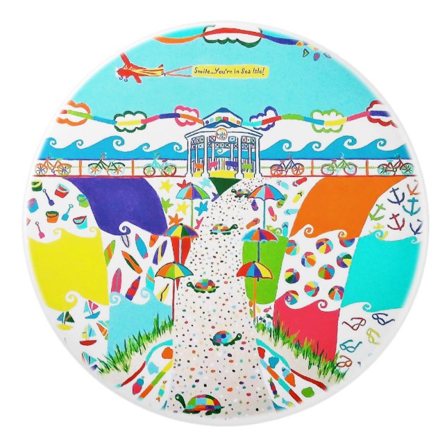 Sea Isle City Prostegmeny Ceramic pull Knob Knopp (Framsidan)