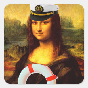 Sea Kapten Mona Lisa Fyrkantigt Klistermärke