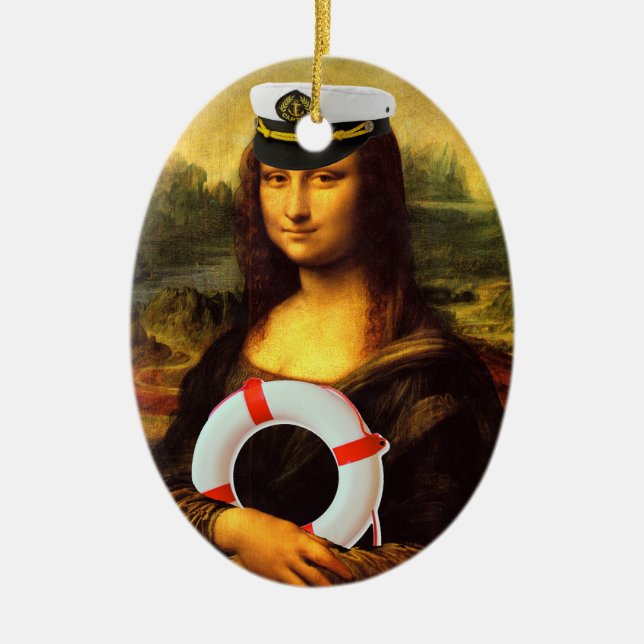 Sea Kapten Mona Lisa Julgransprydnad Keramik (Framsidan)
