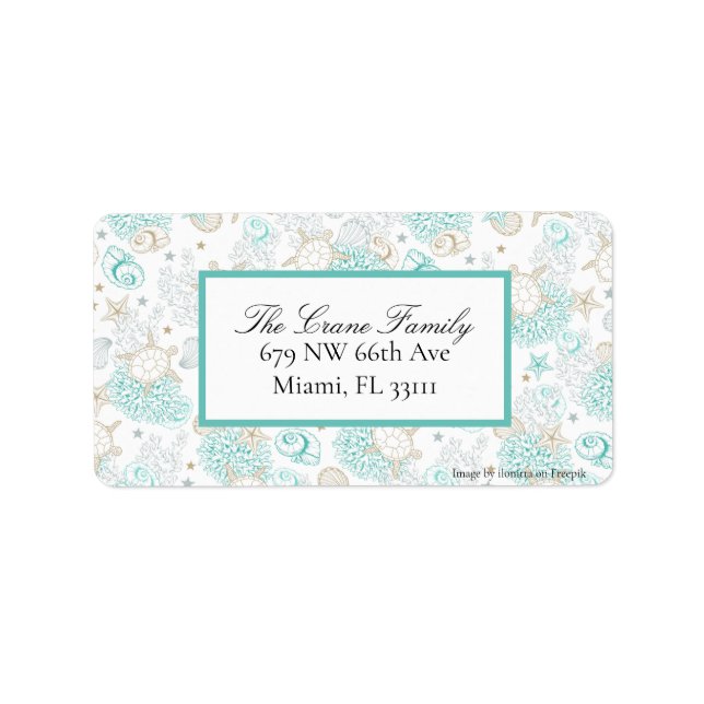 Sea Kärlek Ocean Return-adressetikett Adressetikett (Framsidan)