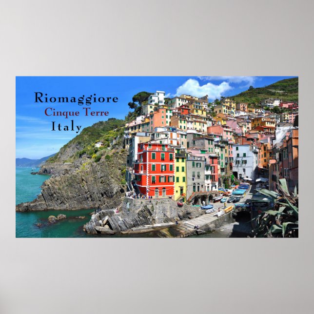 Sea Kusten Cinque Terre Riomaggiore Italien Poster (Framsidan)