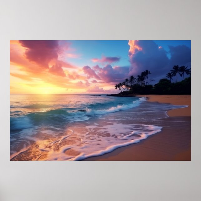 Sea Landcape Meditation Serene Tranquil Poster (Framsidan)