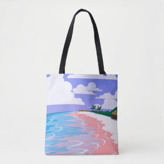 Sea landscape of tropical beach with pink sand,  b tygkasse